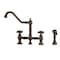 Whitehaus Bridge Faucet W/ Long Traditional Swivel Spout, Cross Handles And Brass WHKBTCR3-9201-NT-ORB - alternate 1